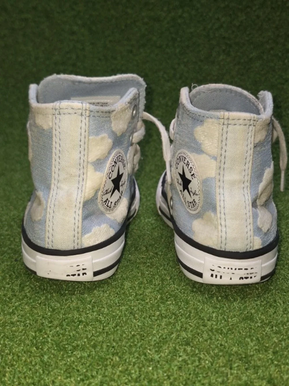Converse Kids Light Blue and White Cloud High Top Sneakers